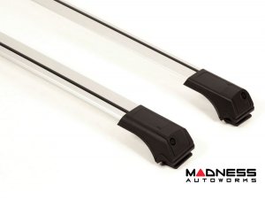 Jeep Renegade Roof Rack Cross Bars - for models w/ factory roof rails - Silver - Fly Bar (2015-2024) Jeep Renegade Roof Rack Cross Bars - for models w/ factory roof rails - Silver - Fly Bar (2015-2024)